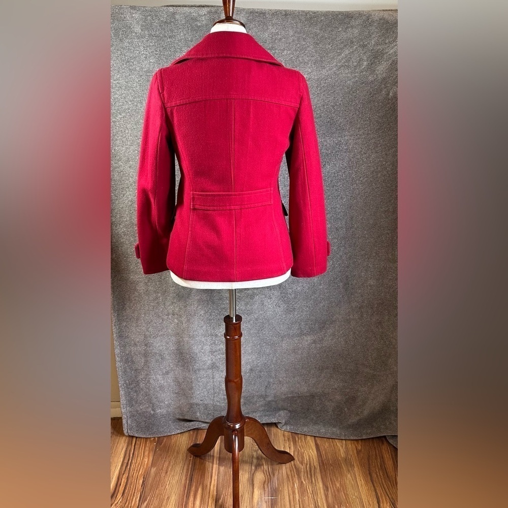 Giacca Red Pea Coat‎ Double-Breasted Wide Lapel - Picture 2 of 6